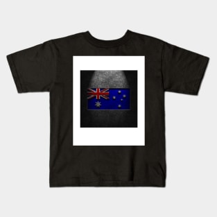 Australian Flag Stone Texture Kids T-Shirt